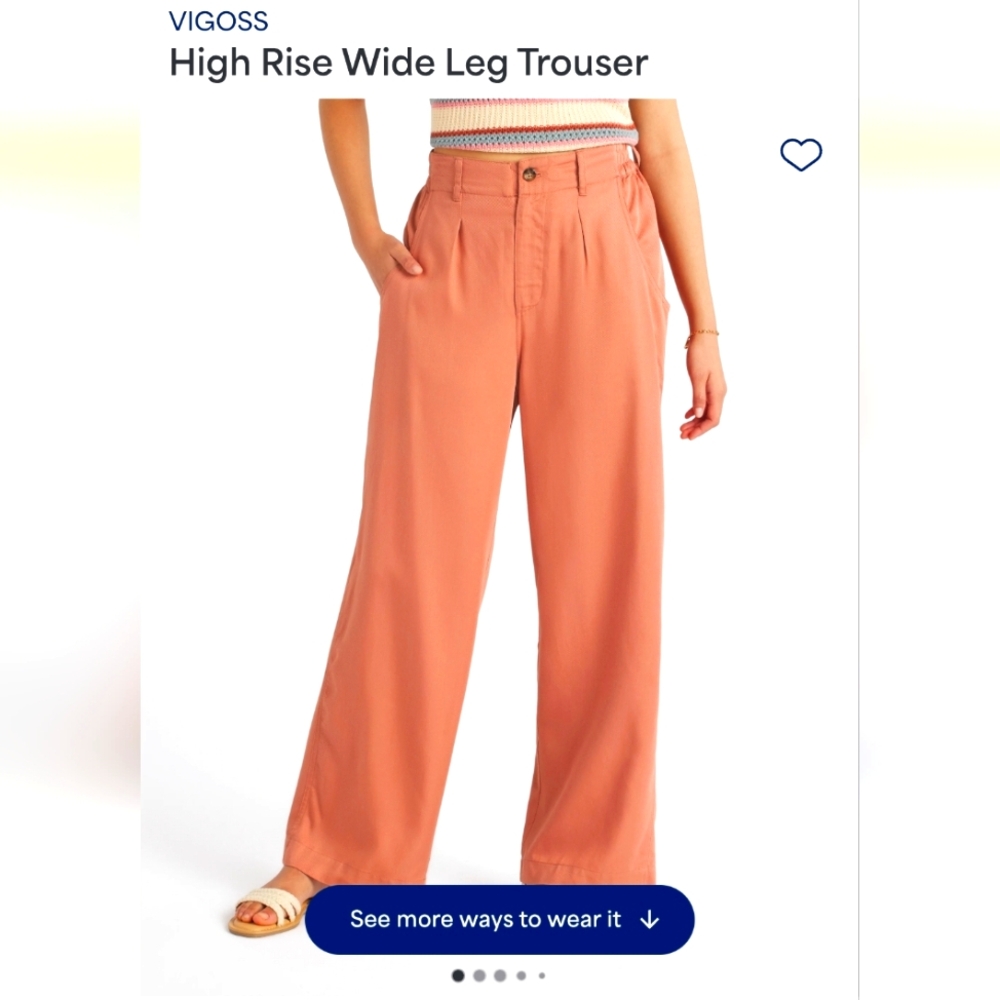 Vigoss Pink Wide Leg High Waisted Pants